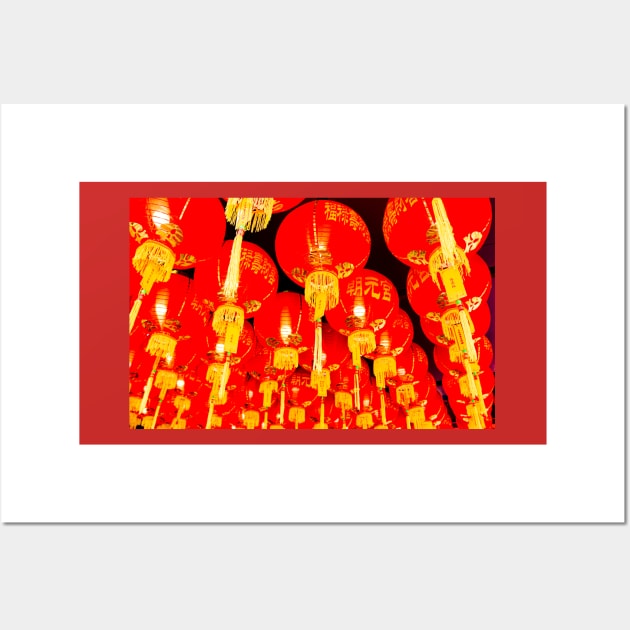 Red lantern roof decoration for Chinese New Year 1 Wall Art by kall3bu